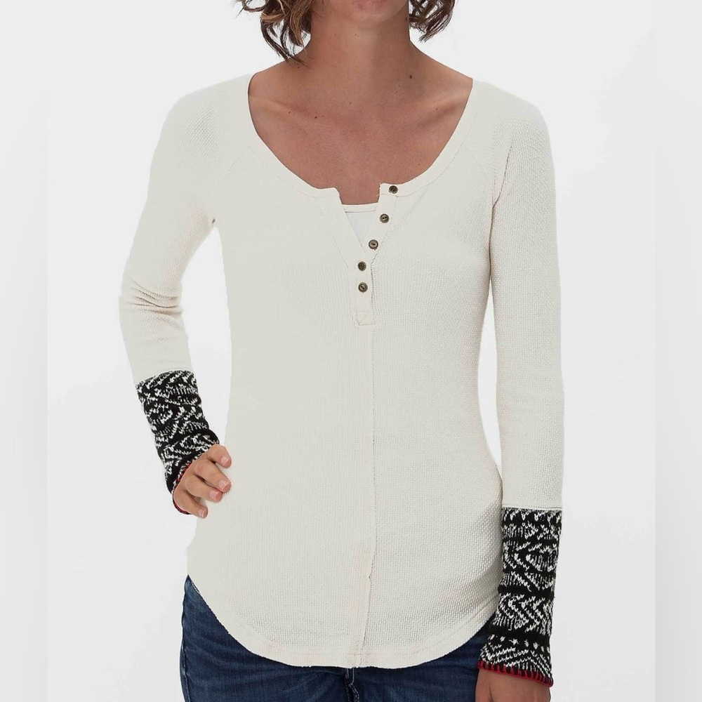 Free People Ivory Newbie Thermal Top - Size Large